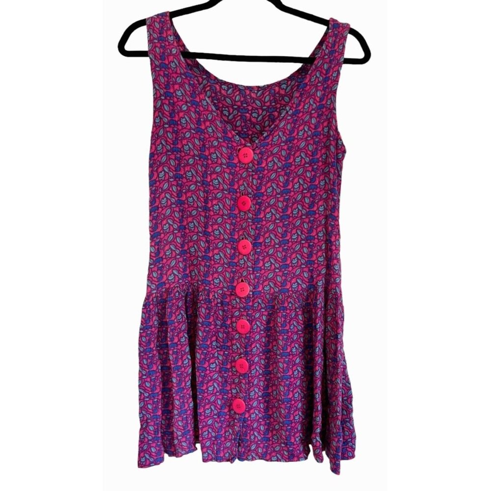 Segrets Sun Prints Rayon Sleeveless Tunic/Tank Colorful Pink/Purple-M  RARE